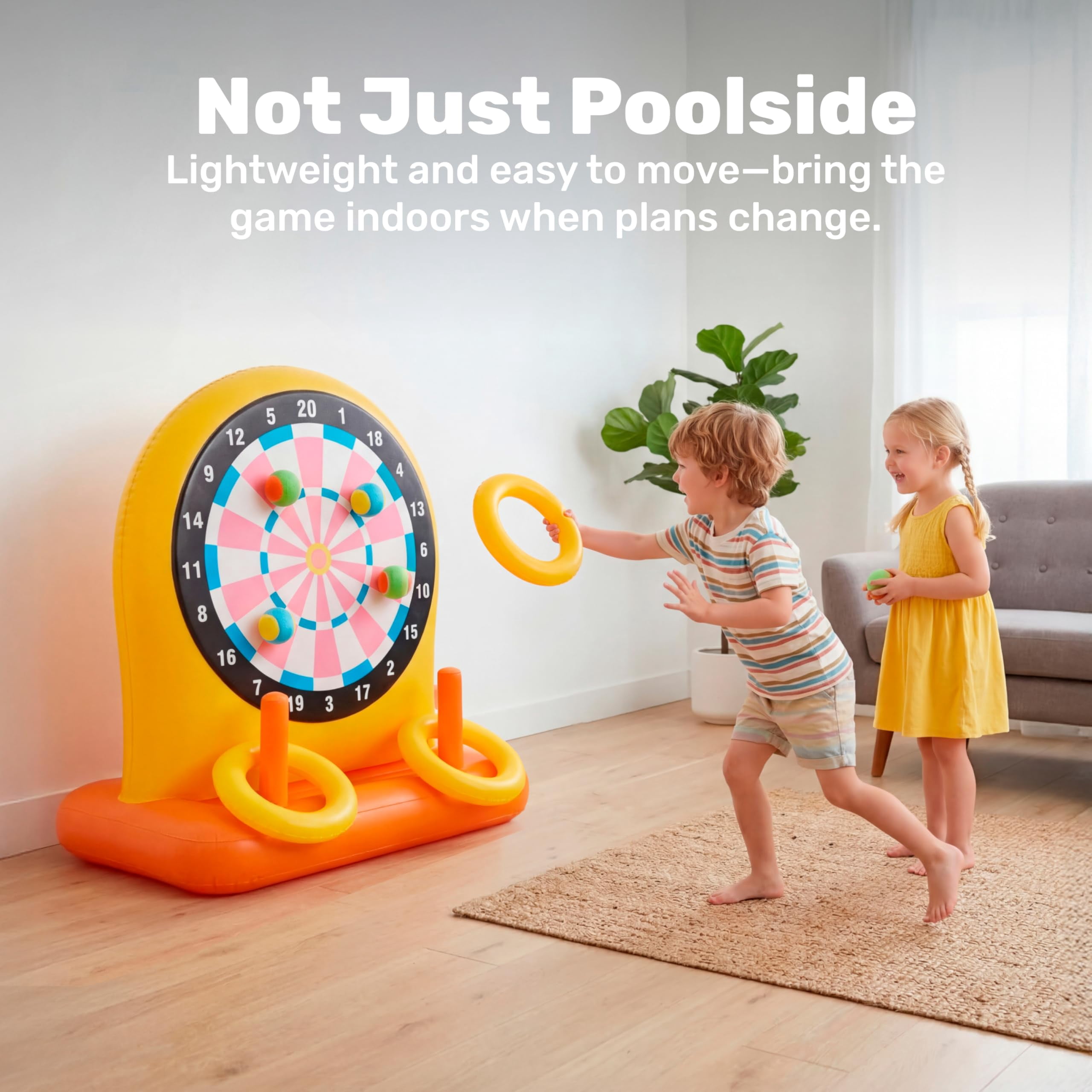 2-in-1 Inflatable Dart Board and Ring Toss Game Set