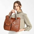 thumbnail image 2 of CoCopeaunts Multi Pocket Tote Bag for Women PU Leather Satchel Bags Shoulder Handbags Large Handle Satchel Laptop Bag, 2 of 5