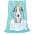 thumbnail image 2 of Honeii Dog In Bathtub Print Fleece Blanket - Throw Blanket for Bed, Sofa, Couch, Camping, and Travel , Microplush Ultra Soft Warm Blanket-60"x50", 2 of 7