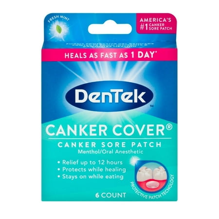DenTek Canker Cover Patch, 6 Count (Best Way To Remove Canker Sores)