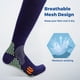 thumbnail image 4 of Medias de fútbol con protección para las piernas, disponibles para hombres y mujeres, medias de presión, medias cómodas (azul marino), 4 of 5