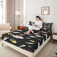 thumbnail image 7 of jejeloiu Rustic Pike Fish Queen Sheet Sets,Fishing Hunting Theme Flat Sheet,Country Farmhouse Lodge Queen Fitted Sheet For Adults,Breathable Home Decor,4 Pieces, 7 of 7