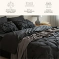 thumbnail image 5 of Queen Black Comforter Set - 7 Pieces Pintuck, Black Bed in A Bag with Comforters, Sheets, Pillowcases & Shams, 5 of 8
