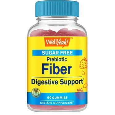 Sugar Free Fiber Gummies for Adults (4g)| Digestive Supprt |Prebiotic Fiber Supplement | 60 Count