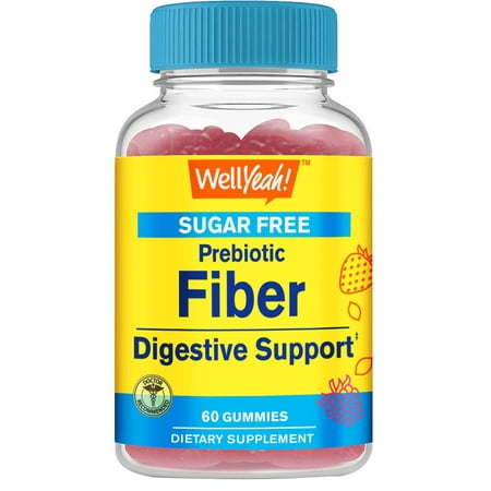 Sugar Free Fiber Gummies for Adults (4g)| Digestive Supprt |Prebiotic Fiber Supplement | 60 Count