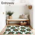 thumbnail image 3 of ODIKA 6'x9' Machine Washable Non-Slip Area Rug, Holly Berry Wreath Christmas of Non Slip Holiday High Traffic Rug with Pad, Green, 622392, 3 of 8
