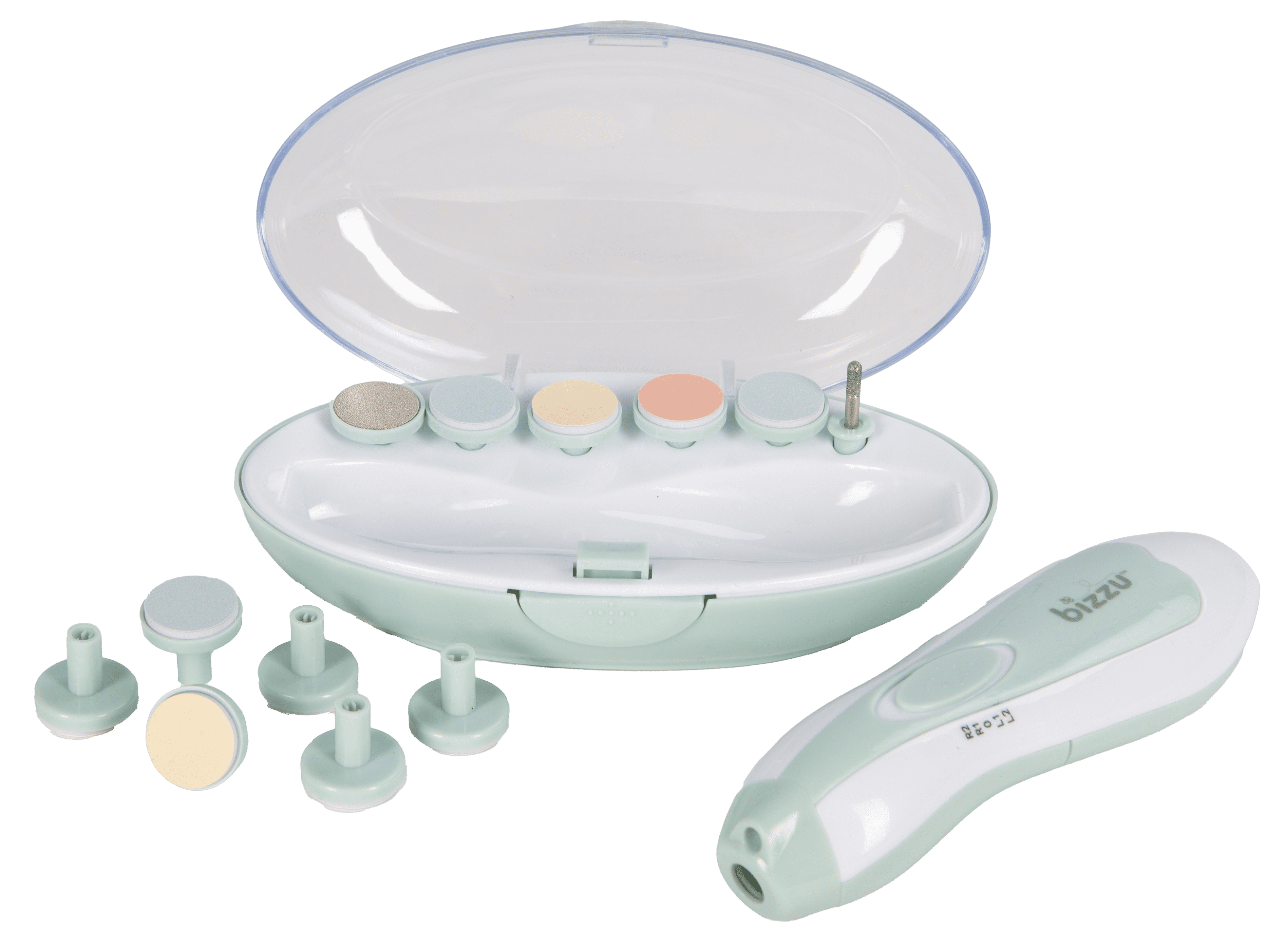 Bizzu Newborn Baby Electric Nail Trimmer Set, 14 Piece, Travel Case