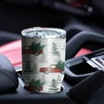 thumbnail image 4 of 30oz Red Christmas Truck and Tree Pattern Tumblers Stainless Steel Tumbler with Lid and Straw,Vacuum Insulated Double Wall Travel Tumbler Cups Mug with Cleaning Brush for Coffee,Tea, 4 of 7