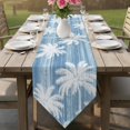 thumbnail image 6 of Summer Palm Trees Table Runner Linen Burlap Table Runner 72 Inches Long Tropical Blue Shabby Abstract Art Beach Dresser Scarves for Kitchen Island Coffee Dining Room Party Holiday Decor 14"x72", 6 of 8