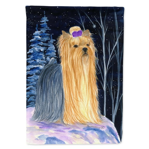 Carolines Treasures SS8365-FLAG-PARENT Starry Night Yorkie Flag multicolor