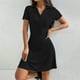 thumbnail image 2 of Vestido túnica holgado de manga larga con cuello en V y solapa abotonada para mujer tallas grandes - Outfit informal para fiestas y vacaciones en primavera y otoño - Tallas XL-5XL, 2 of 5