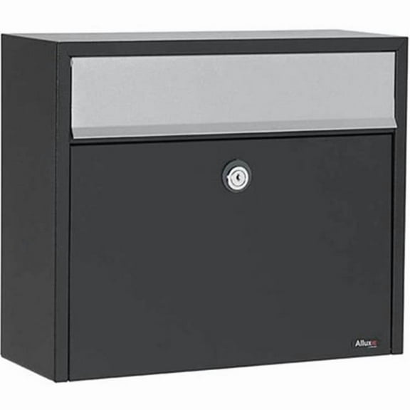 QualArc  Allux LT150 Galvanized Steel Wall Mounted Locking Mailbox, Black & Gray