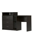 Elm & Oak Somerset 3 in 1 Media Dresser and Desk Combo, Espresso