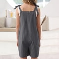 thumbnail image 5 of XXWXYD Girls Jumpsuit Sleeveless Adjustable Lace Trim Shoulder Strap Shorts with Pockets, Casual Romper for Spring Summer Fall, 5 of 8