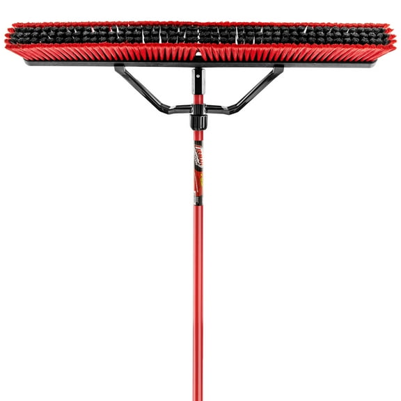 Libman Commercial 36" Multi-Surface Heavy-Duty Push Broom Red & Black Bristles 3/Carton (1101)