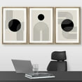 thumbnail image 2 of wall26 Framed Wall Art Print Set Boho Black Dots with Swirling Line Art Abstract Patterns Digital Art Modern Art Bohemian Chic Relax/Calm for Living Room, Bedroom, Office - 24"x36"x3 Natura, 2 of 5