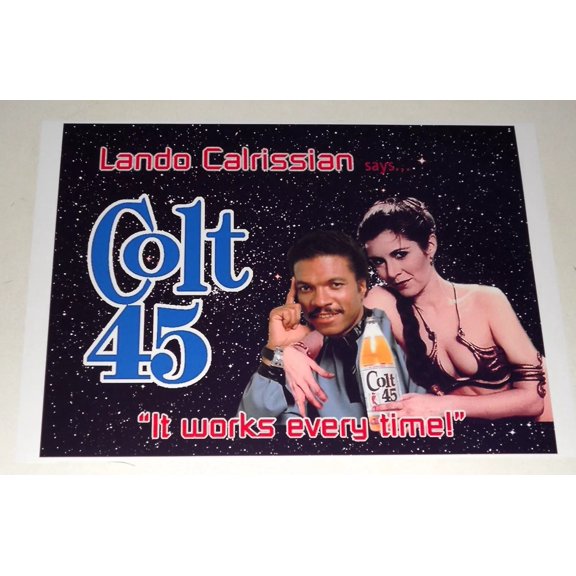 Star Wars Lando Calrissian Colt 45 Beer Sign with Princess Leia Poster 19"x13"