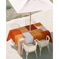 thumbnail image 3 of 60x120 Inch Outdoor Tablecloth with Umbrella Hole Zipper Rectangle Burnt Orange Geometric Rectangular Tablecloths Outside Waterproof Watercolor Ombre Modern Abstract Art Patio Table Cover for Picnic, 3 of 8