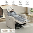 thumbnail image 5 of Aemeios Manual Swivel Rocker Recliner, Chenille Nursery Chair with Pockets, Camel, 5 of 6
