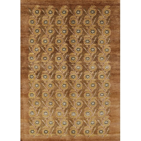 Ahgly Company Machine Washable Indoor Rectangle Industrial Modern Mahogany Brown Area Rugs, 5' x 7'