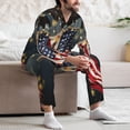 thumbnail image 7 of Logiee North American Bald Eagle1 Print Mens Long Sleeve Pajama Set,Notched Collar Pajamas for Men, Men's Sleepwear,Mens Sleepwear with Pockets & Button Down-Medium, 7 of 7