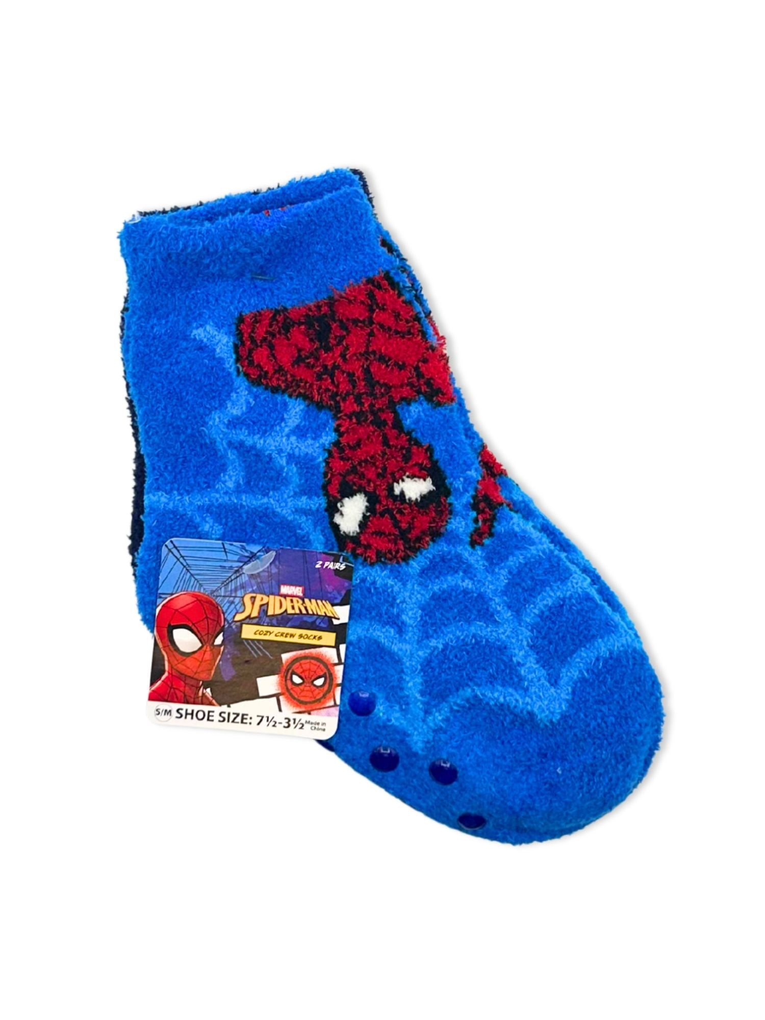 Spider-Man Boys Cozy Socks, 2-Pack, Sizes S/M-M/L