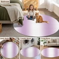 thumbnail image 5 of Light Purple White Round Area Rug 7 FT, Non Slip Living Room Area Carpet, Gradient Solid Stripes Geometric Washable Soft Circular Rug Non-Shedding Floor Carpet for Bedside Office Play Room Classroom, 5 of 9