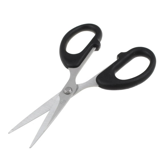 Unique Bargains Home Sewing Paper Scissors Hand Tool Silver Tone Black 5.5"