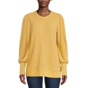 Time and Tru Women's Waffle Pullover Top