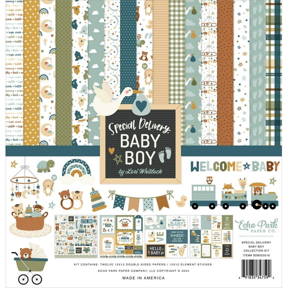 Echo Park Collection Kit 12"x12" - Special Delivery Baby Boy