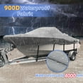 thumbnail image 5 of 900D Heavy-Duty Boat Covers, Full Windproof Metal Fittings Waterproof UV-Proof Boat Cover Fits V-Hull, Tri-Hull, Runabout, 17'-19' Long, 5 of 7