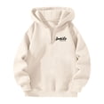 thumbnail image 3 of Bibifish Womens Zip Up Hoodies Athletic Letter Print Hooded Jackets Relaxed Fit Long Sleeve Casual Hooded Sweatshirts, 3 of 3