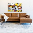 thumbnail image 2 of Pemberly Row Mid-Century Leather Cushion Back Right-Facing Sectional in Tan, 2 of 7