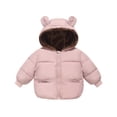 thumbnail image 2 of LYHao Toddler Kids Baby Boys Girls Winter Warm Solid Coats Bear Ears Hooded Padded Jacket Outwear Girls Jacket Coat,Sizes 2-3 Years, 2 of 5