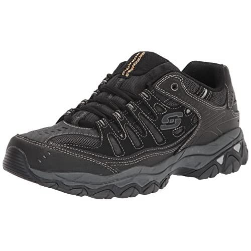 mens After Burn - Memory Fit Lace-up fashion sneakers, Black, 10.5 X-Wide US