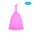 thumbnail image 1 of 2 uds copa menstrual de silicona para mujer copa de higiene femenina suministros para el período de menstruación en forma de luna púrpura L, 1 of 5