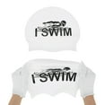 thumbnail image 5 of Unique Bargains 1 Pc Waterproof Floating Pattern Swim Cap Black White, 5 of 6