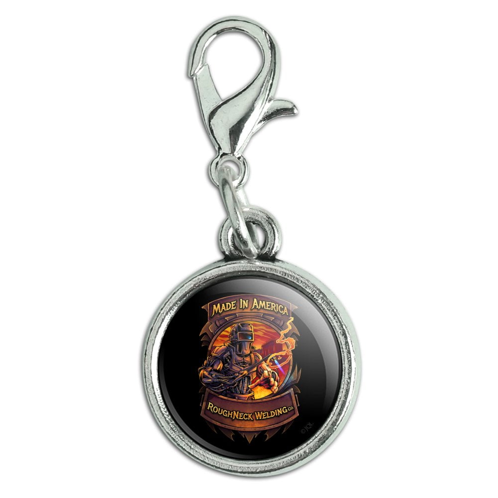 GRAPHICS & MORE Welding Welder Made in America Antiqued Bracelet Pendant Zipper Pull Charm with Lobster Clasp