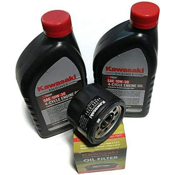 Oil Change Kit fit's some mower engines Kawasaki 99969-6081 49065-0721 49065-7007 10W30 Synthetic Blend oil change kit