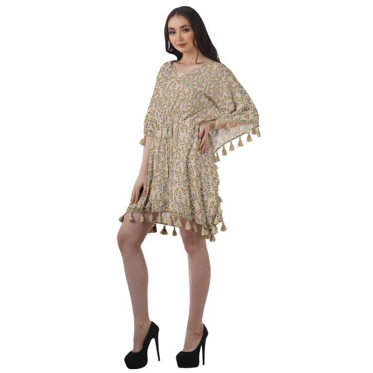 caftan dress short Boho Short Black And White Caftan , Moroccan Kaftan Dress , Tunic Dress , Black Ethnic Womans Dress
