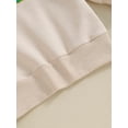 thumbnail image 6 of Toddler Baby  Boys Girls Sweatshirts Fuzzy Shamrock Letter Lucky Clover Embroidery Long Sleeve Pullovers Tops Clothes, 6 of 7
