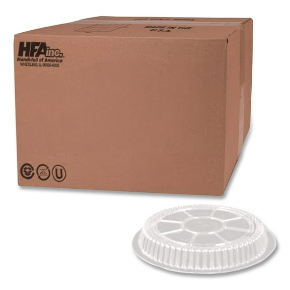PLASTIC DOME LIDS, ROUND, FITS 9" ROUND PAN, 9" DIAMETER X 0.88"H, CLEAR, 500/CARTON | Bundle of 2 Cartons