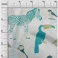 thumbnail image 2 of oneOone Rayon Dusty Teal Green Fabric Tropical Aminal With Leaves Sewing Craft Projects Fabric Prints By Yard 56 Inch Wide, 2 of 4