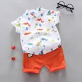 thumbnail image 2 of Boys Clothes Summer Toddler Boys Shorts Outfits Summer Cute Dinosaur Short Sleeve Cute White 12-18 Months, 2 of 9