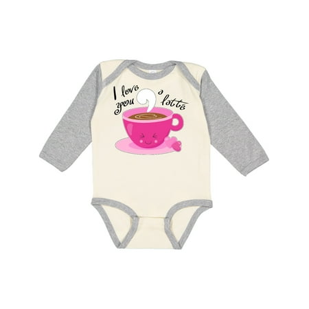 

Inktastic I Love You A Latte- cute valentine coffee pun Gift Baby Boy or Baby Girl Long Sleeve Bodysuit