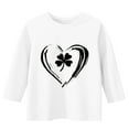 thumbnail image 3 of Posijego Unisex Kids Boys Girls St Patrick's Day Shirts 3/4 Length Sleeve Tee Clover Print Crew Neck Spring Tops, 3 of 4