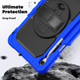 thumbnail image 4 of Funda para Samsung Galaxy Tab S11 (11 pulgadas) 2025 SM-X730/SM-X736B, funda protectora resistente a prueba de golpes con protector de pantalla, soporte giratorio de 360°, correa para mano, 4 of 9