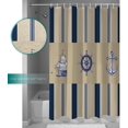 thumbnail image 4 of Polyester Fabric Nautical Shower Curtain, Navy Blue Brown Ocean Coastal Rudder Anchor, Waterproof Bathtub Curtain Bathroom Decor Set with Hooks 72 x 78 Inches,, 4 of 6