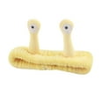 thumbnail image 3 of WHEANG Cute Headbands Solid Color Soft Fuzzy Face Wash Plush Snail Headband Fluffy Skincare Makeup Shower Hair Holder Stretchy Comfortable Hair Accessory Yellow, 3 of 3