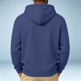 thumbnail image 5 of Trgacdwlo Lightweight Quarter Zip Hoodie Men Plain Long Sleeve Mens Pullover Shirts Drawstring Fall Winter Athletic Mens Sweatshirt Hoodie Dark Blue M, 5 of 5